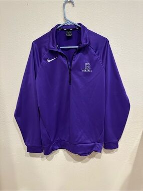 Nike Women’s Purple Gonzaga Quarter-Zip Performance Pullover Jacket—Size MEDIUM